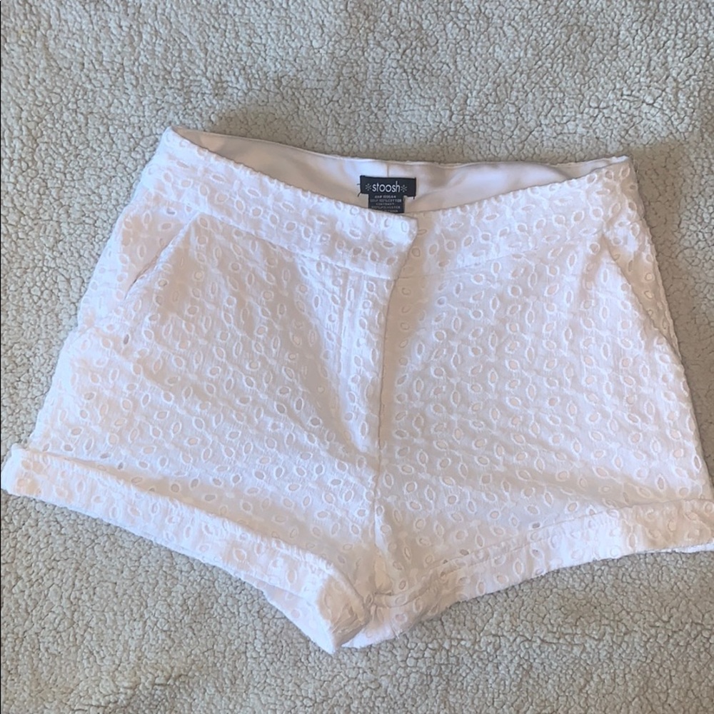 White eyelet shorts